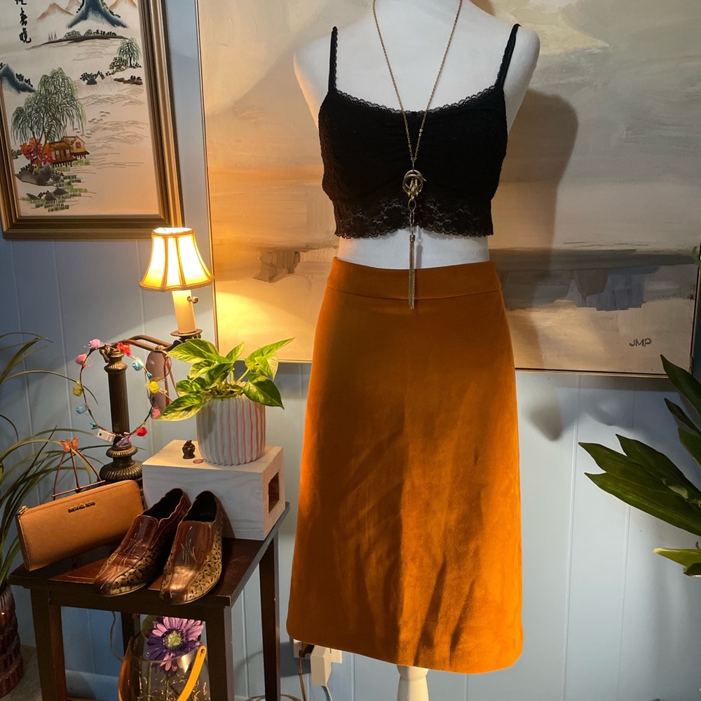 Ann Taylor Factory Mustard A-Line Skirt